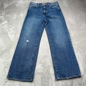 Joe's The Blake Jeans Womens 28 Blue High Rise Wide Leg Crop Distressed Denim